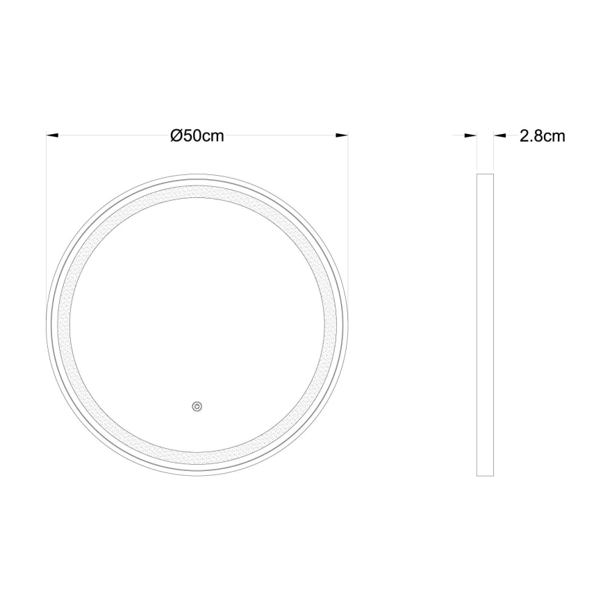 Globo - LED Ściemnialne lustro ścienne z podświetleniem LED/10W/230V 2700/4000/6500K śr. 50 cm