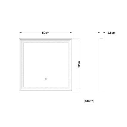 Globo - LED ściemnialne naścienne lustro z podświeceniem LED/10W/230V 2700/4000/6500K 50x50 cm
