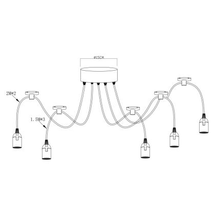 Globo - Lampa wisząca 5xE27/60W/230V