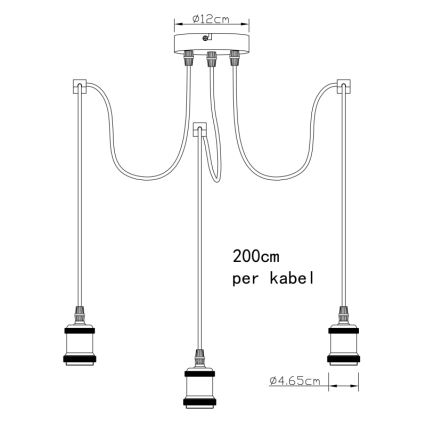 Globo A32-3 - Żyrandol na lince OLIVER 3xE27/40W/230V pająk