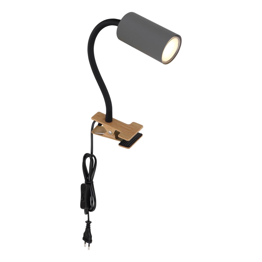 Globo - Elastyczna lampa z klipsem 1xGU10/25W/230V szara/brązowa