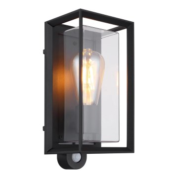 Globo - Kinkiet zewnętrzny z czujnikiem 1xE27/60W/230V IP44 czarny