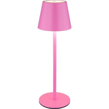 Globo - Ładowalna, dotykowa, ściemnialna lampa stołowa na zewnątrz 3 w 1 LED/3W/5V 3000/4000/5000K IP54 1800 mAh różowa