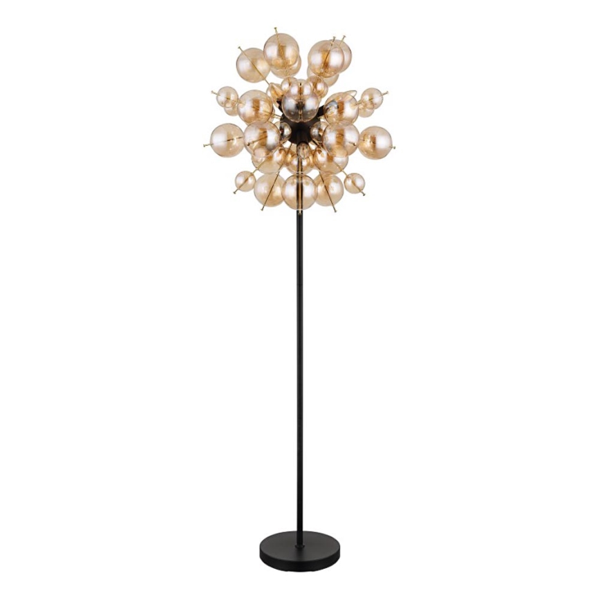 Globo - Lampa podłogowa 6xE14/25W/230V brązowy/dymny