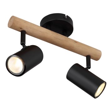 Globo - Lampa punktowa 2xGU10/5W/230V drewno/metal