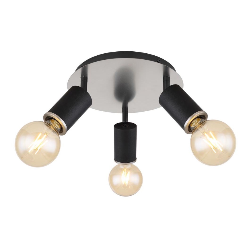 Globo - Lampa punktowa 3xE27/60W/230V czarne drewno