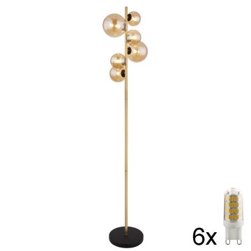 Globo - Lampa stojąca LED 6xG9/3W/230V mosiądz