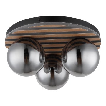 Globo - Lampa sufitowa 3xE27/40W/230V Ø 39 cm, brązowa/przydymione szkło