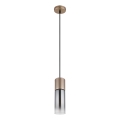 Globo - Lampa wisząca na lince 1xE27/25W/230V brązowa śr. 10,5 cm