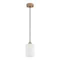 Globo - Lampa wisząca na lince 1xE27/60W/230V dąb/biały