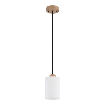 Globo - Lampa wisząca na lince 1xE27/60W/230V dąb/biały