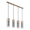 Globo - Lampa wisząca na lince 4xE27/25W/230V brązowa