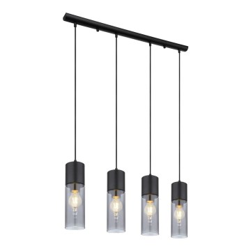 Globo - Lampa wisząca na linkach 4xE27/25W/230V czarna