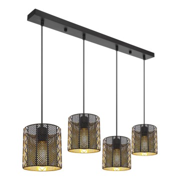 Globo - Lampa wisząca na linkach 4xE27/60W/230V złoto/czarny
