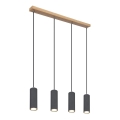 Globo - Lampa wisząca na linkach 4xGU10/35W/230V szara/brązowa