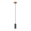 Globo - Lampa wisząca na linkę 1xGU10/35W/230V szara/brązowa