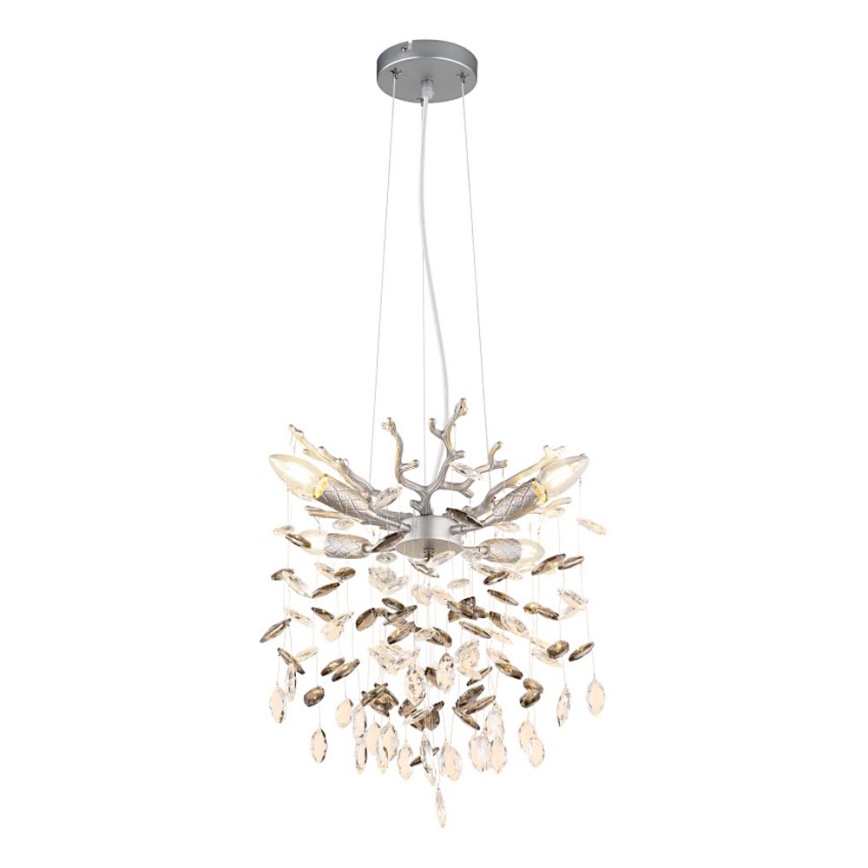 Globo - Lampa wisząca na przewodzie 4xE14/40W/230V srebrna