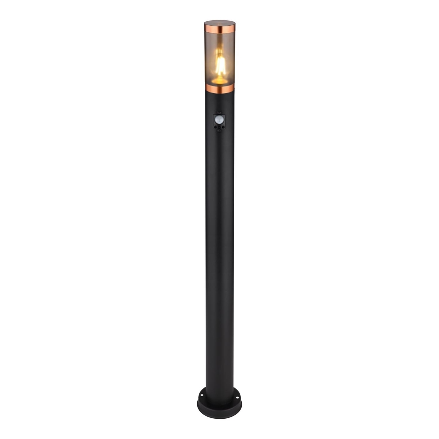 Globo - Lampa zewnętrzna z czujnikiem 1xE27/15W/230V IP44 110 cm czarny/miedź