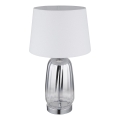 Globo - Lampka stołowa 1xE27/40W/230V biała/srebrna