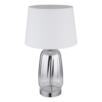 Globo - Lampka stołowa 1xE27/40W/230V biała/srebrna