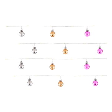 Globo - łańcuch LED 20xLED/2xAA 2,2m ciepła biel