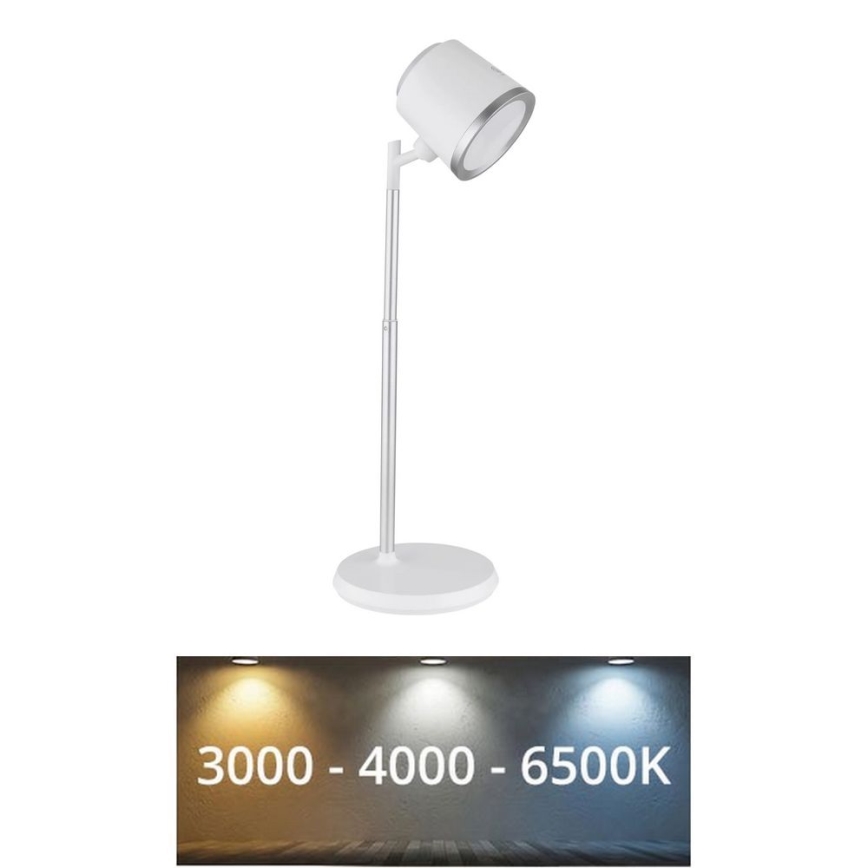Globo - LED dotykowa lampa stołowa 4w1 ściemnialna LED/6W/3,7V 3000K/4000K/6500K 1500 mAh USB biała