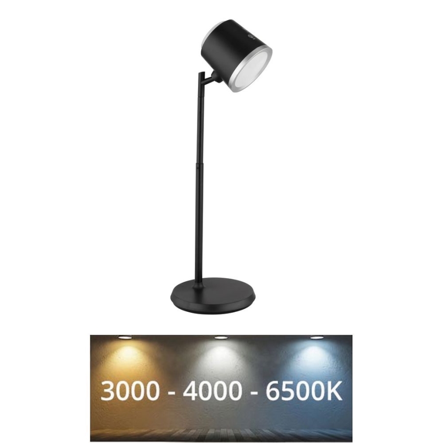 Globo - LED dotykowa lampa stołowa 4w1 ściemnialna LED/6W/3,7V 3000K/4000K/6500K 1500 mAh USB czarna