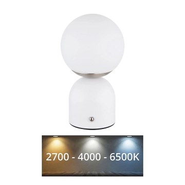 Globo - LED dotykowa lampa stołowa ściemnialna LED/2,5W/3,7V 2700/4000/6500K 1800 mAh USB biała