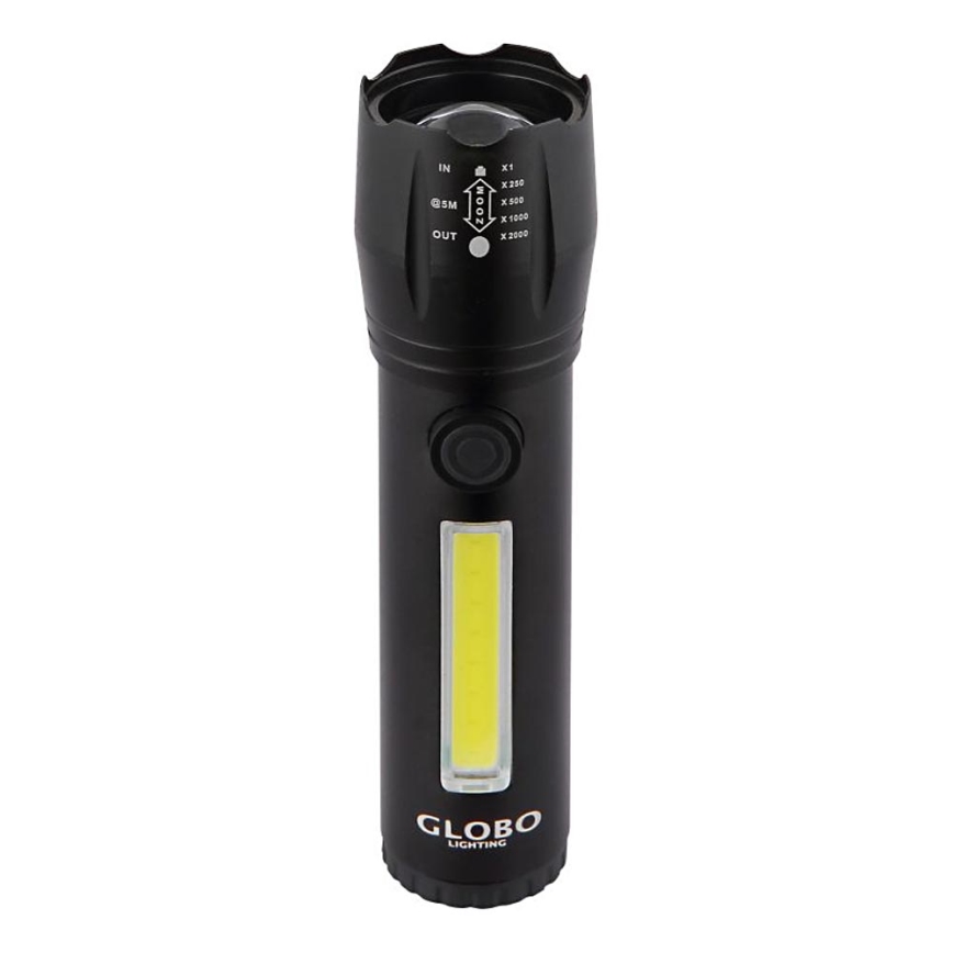 Globo - LED Latarka akumulatorowa LED/3W/5V + COB/3W 5500K 1200 mAh