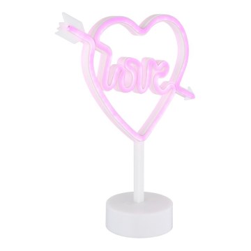 Globo - LED Neonowa dekoracja na stół LED/2W/3xAA serce