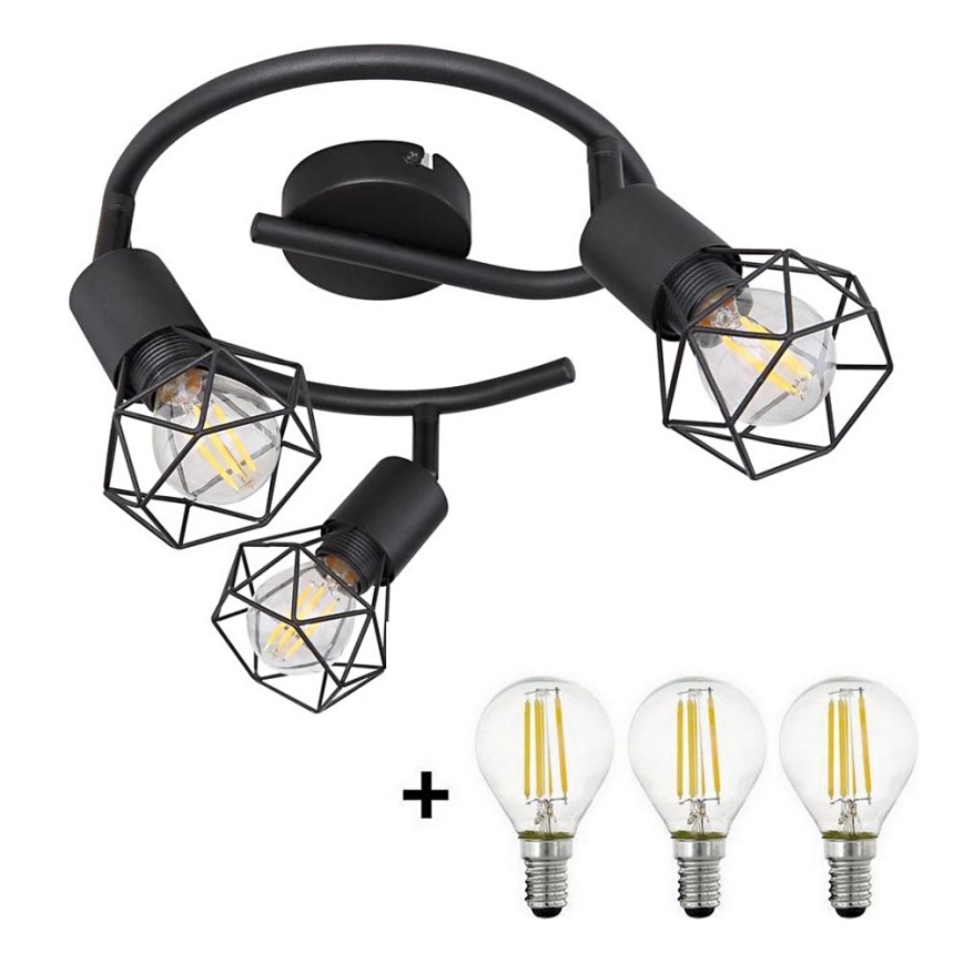Globo - LED Oświetlenie punktowe 3xE14/6W/230V czarne