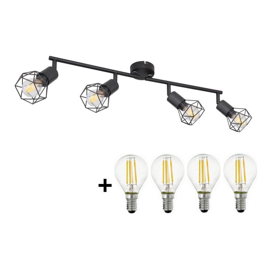 Globo - LED Oświetlenie punktowe 4xE14/6W/230V czarne