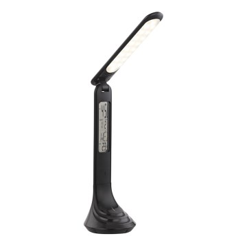 Globo - LED regulowana jasnością ładowalna lampa biurkowa z wyświetlaczem LED/4W/230V 2200 mAh czarna