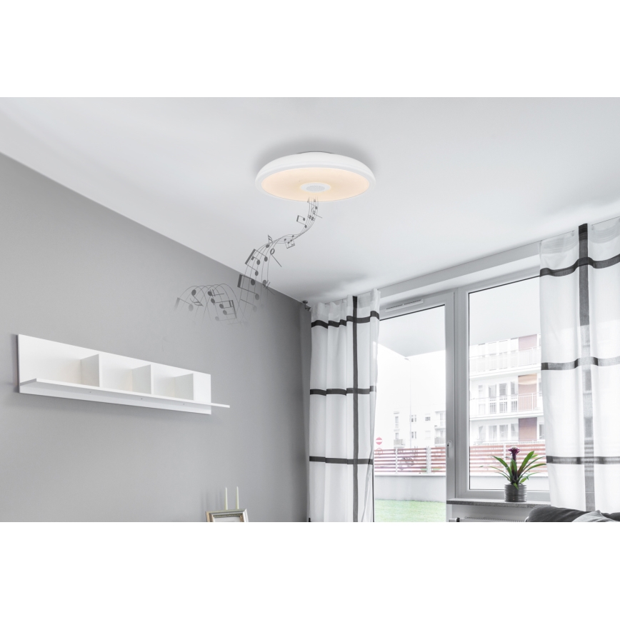 Globo - LED RGBW Ściemnialne oświetlenie łazienkowe z głośnikiem LED/18W/230V 3000-6500K IP44 + pilot zdalnego sterowania