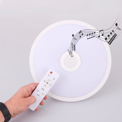 Globo - LED RGBW Ściemnialne oświetlenie łazienkowe z głośnikiem LED/18W/230V 3000-6500K IP44 + pilot zdalnego sterowania