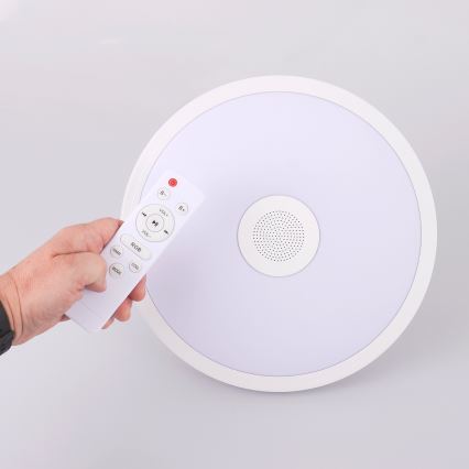 Globo - LED RGBW Ściemnialne oświetlenie łazienkowe z głośnikiem LED/18W/230V 3000-6500K IP44 + pilot zdalnego sterowania