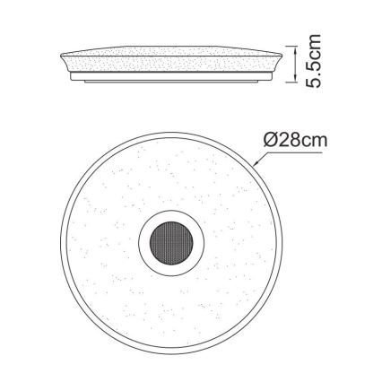 Globo - LED RGBW Ściemnialne oświetlenie łazienkowe z głośnikiem LED/18W/230V 3000-6500K IP44 + pilot zdalnego sterowania