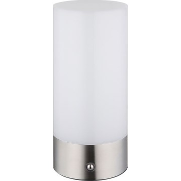 Globo - LED RGBW Ściemnialna zewnętrzna dotykowa lampa stołowa LED/1,8W/5V 1500 mAh IP44 matowy chrom