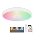 Globo - LED RGBW Ściemnialne oświetlenie łazienkowe z głośnikiem LED/18W/230V 3000-6500K IP44 + pilot zdalnego sterowania
