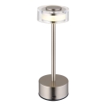 Globo - LED Ściemnialna akumulatorowa dotykowa lampa stołowa LED/2,5W/3,7V 2700/4000/6500K 1800mAh matowy chrom