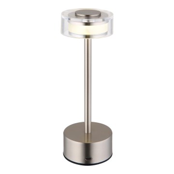 Globo - LED Ściemnialna akumulatorowa dotykowa lampa stołowa LED/2,5W/3,7V 2700/4000/6500K 1800mAh matowy chrom