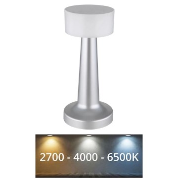 Globo - LED Ściemnialna dotykowa lampa stołowa LED/1W/3,7V 2700K/4000K/6500K 800 mAh USB matowy chrom
