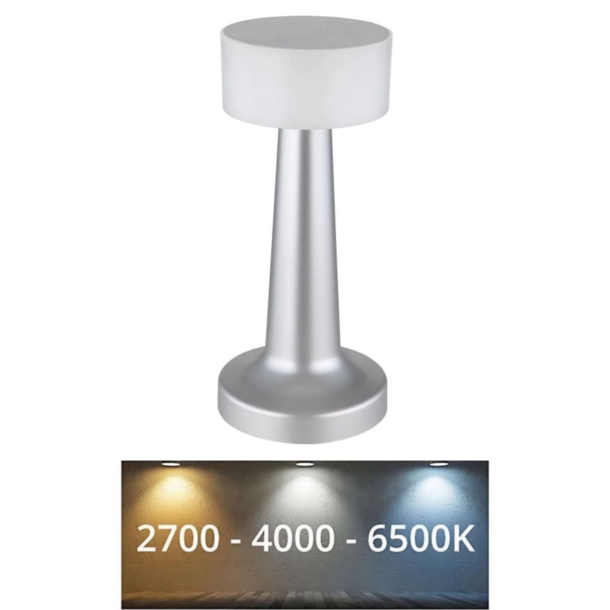 Globo - LED Ściemnialna dotykowa lampa stołowa LED/1W/3,7V 2700K/4000K/6500K 800 mAh USB matowy chrom
