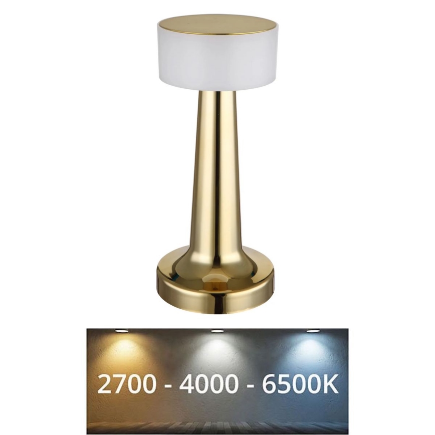 Globo - LED Ściemnialna dotykowa lampa stołowa LED/1W/3,7V 2700K/4000K/6500K 800 mAh USB złota