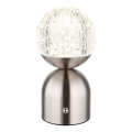 Globo - LED Ściemnialna dotykowa lampa stołowa LED/2,5W/3,7V 2700/4000/6500K 1800 mAh USB matowy chrom
