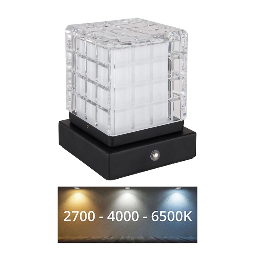 Globo - LED Ściemnialna dotykowa lampa stołowa LED/2,5W/3,7V 2700K/4000K/6500K 1800 mAh USB czarny