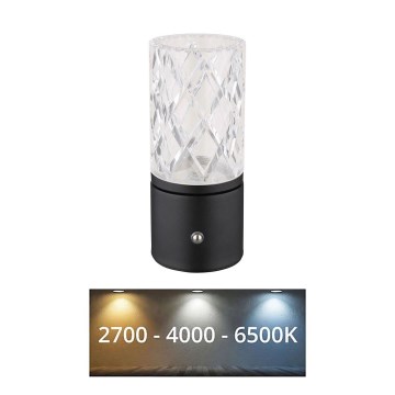 Globo - LED Ściemnialna dotykowa lampa stołowa LED/2,5W/3,7V 2700K/4000K/6500K 1800 mAh USB czarny