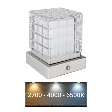 Globo - LED Ściemnialna dotykowa lampa stołowa LED/2,5W/3,7V 2700K/4000K/6500K 1800 mAh USB matowy chrom