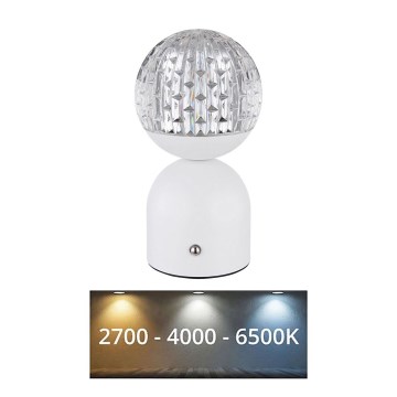 Globo - LED Ściemnialna dotykowa lampa stołowa LED/2W/5V 2700/4000/65000K 1800 mAh biała