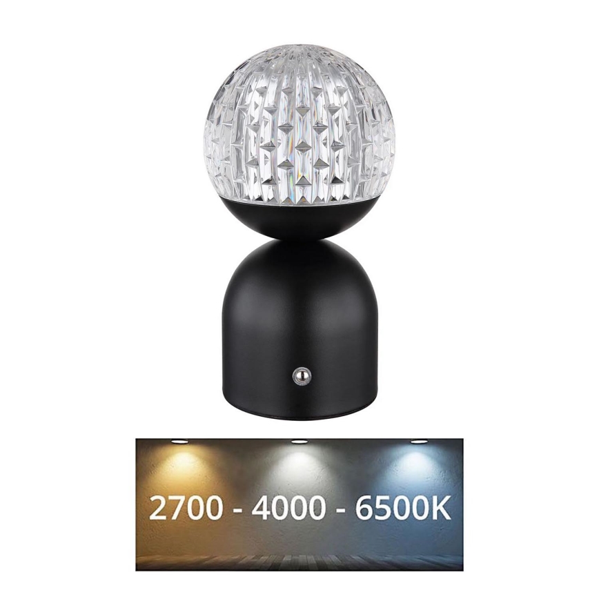 Globo - LED Ściemnialna dotykowa lampa stołowa LED/2W/5V 2700/4000/6500K 1800 mAh czarna